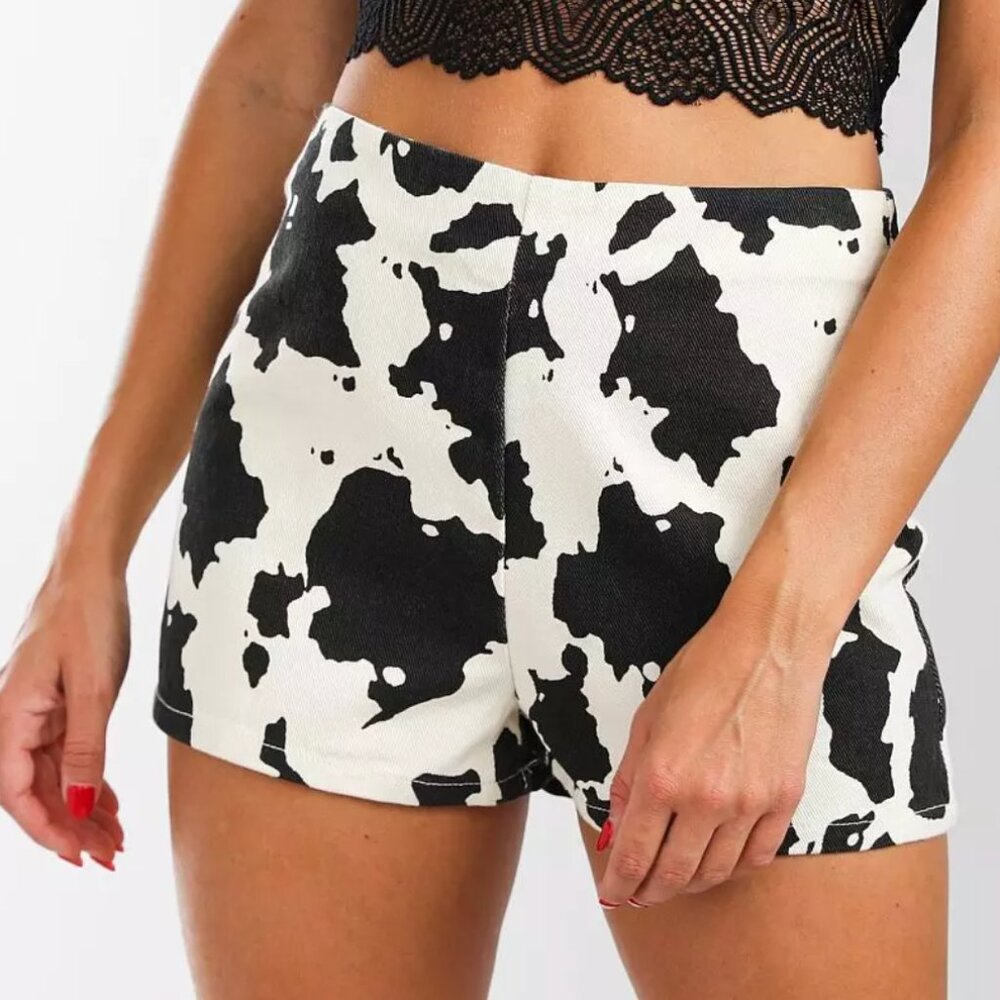 Cow Print High Rise Le Lis Shorts Size Medium